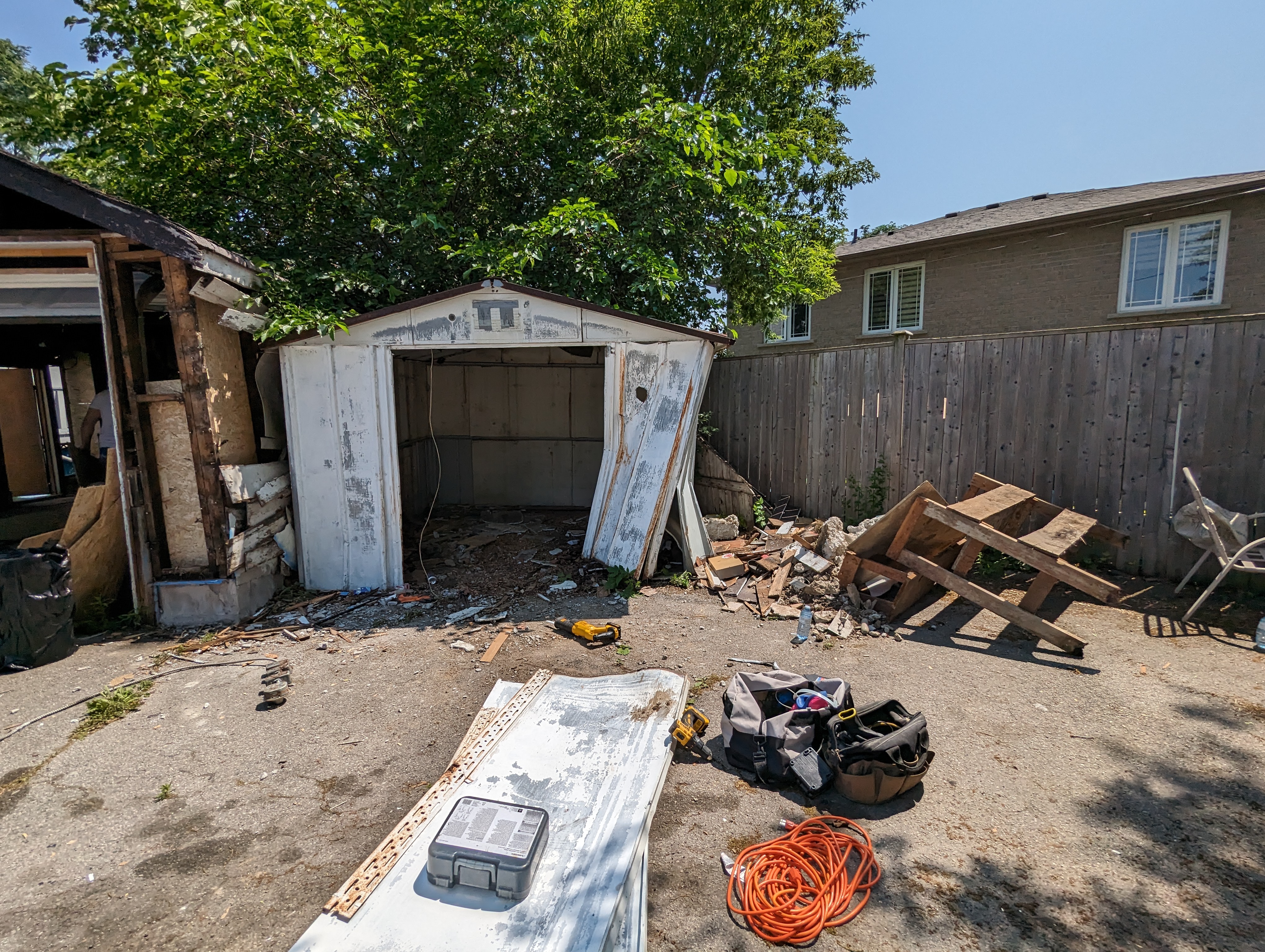 broken down shed and garage demolition 